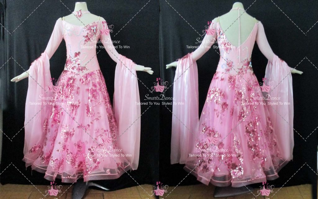 Pink Ballroom Smooth Dance Dress Standard Dancing Skirt BD-SG4604