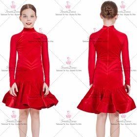 Custom Junior Latin Dance Gown Juvenile Girls Latin Skirt